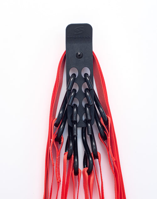 StrapDock™ – Compact Vertical Cargo Strap & Bungee Cord Organizer