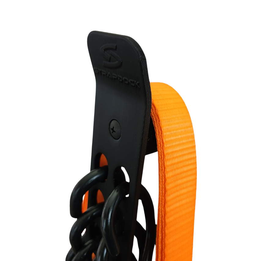 StrapDock™ – Compact Vertical Cargo Strap & Bungee Cord Organizer